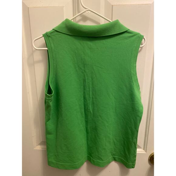 VTG Lilly Pullitzer Women's Size XL Pima Cotton Sleeveless Polo Top Shirt Green - Picture 3 of 5